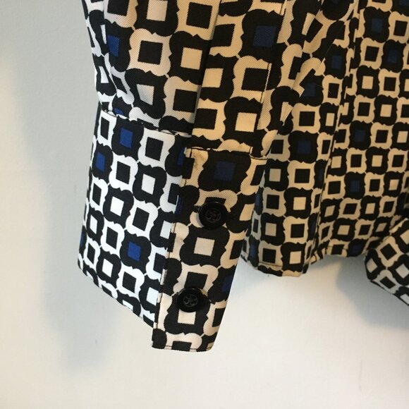 Ann Taylor Designer Ogee Print Tie Hem Dress Shirt - Picture 7 of 16